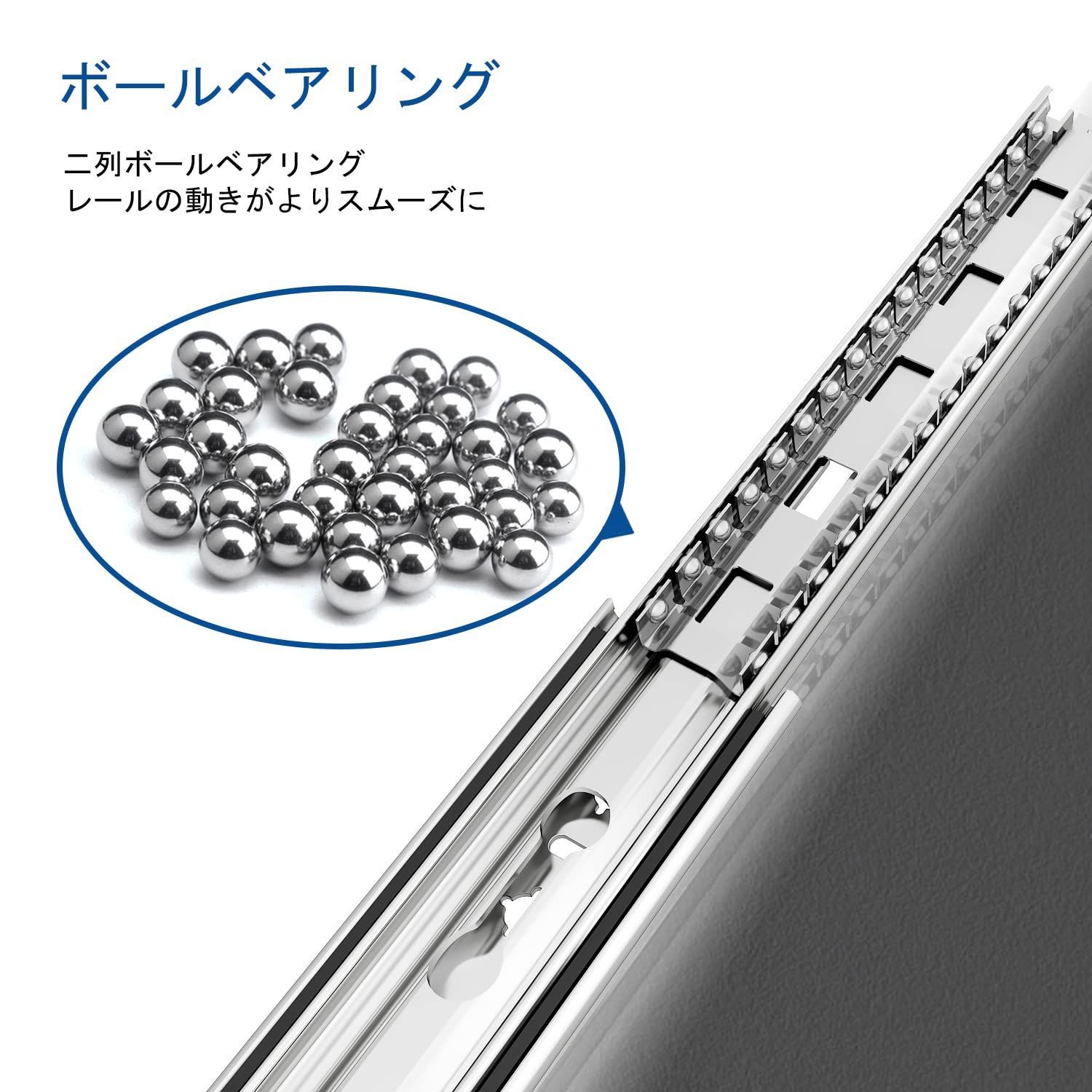 【数量限定】VADANIA 重量用スライドレール ロック付き 500mm #VD2053 3段引 フルエクステンション ボールベアリング 横付き 引き出し用レール 左右セット（2本入）