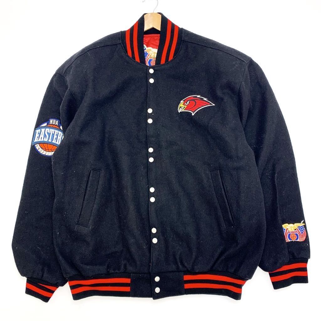 NBA アトランタホークス Atlanta Hawks 5XL スタジアムジャンパー メルトン スタジャン ブラック Jeff Hamilton  ジェフハミルトン□FA122 - メルカリ