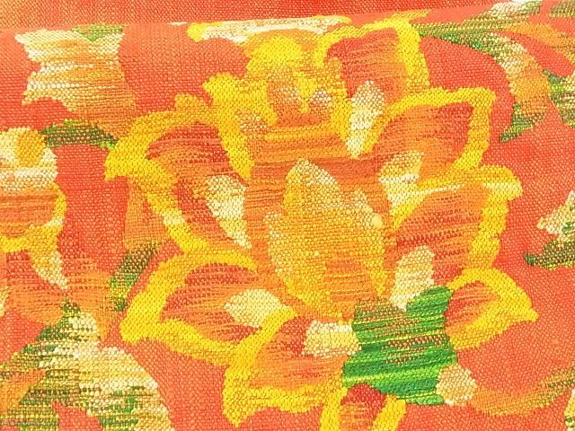 平和屋着物◎八寸名古屋帯 紬地 幾何学文 金糸 正絹 逸品