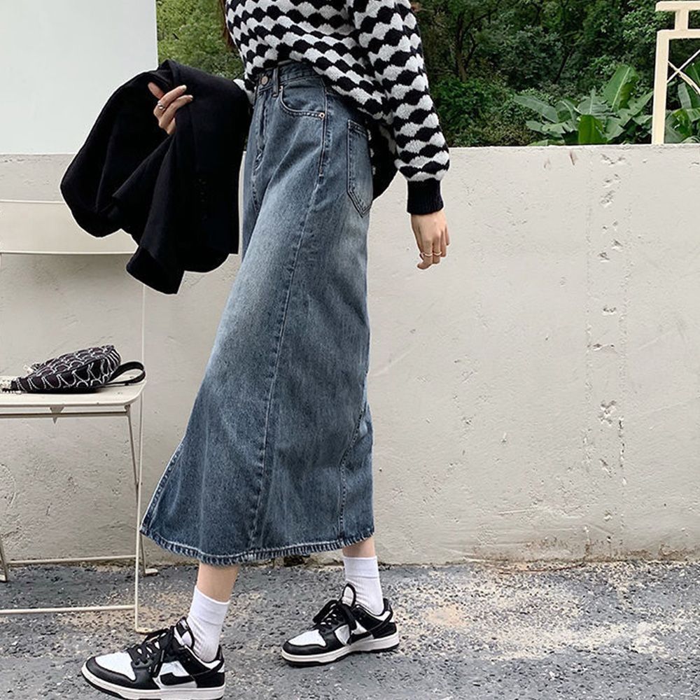 デニム タイトスカート フロントスリット オシャレ レディース