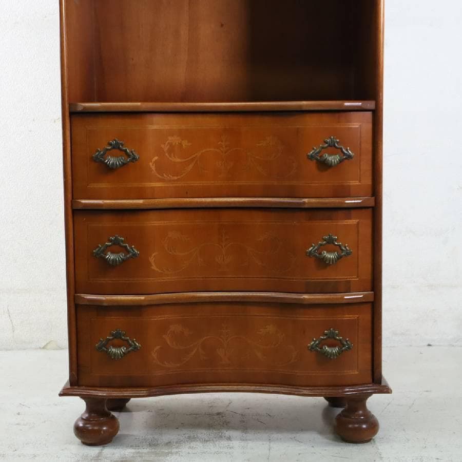 イタリア製クラシカル家具 象嵌装飾 丸脚 チェスト 飾り棚 輸入家具 283h14 MARWIL-DEMENAGEMENTS_CH