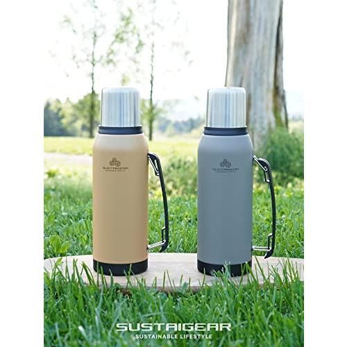 和平フレイズ 1リットル コップ 直飲み 2WAY 水筒 マグボトル コヨーテブラウン 保温 保冷 真空ボトル アウトドア キズに強い サスティ