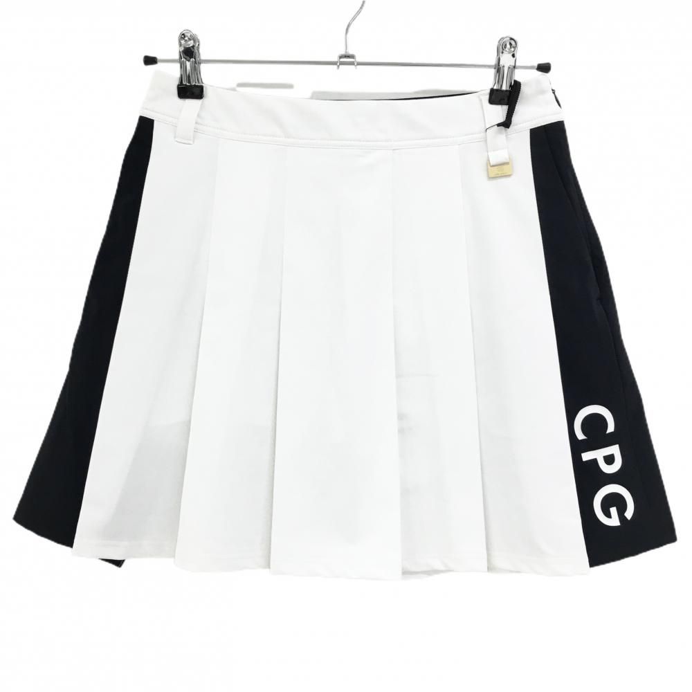 新品】CPG スカート 白×黒 メッシュ調 ウエストゴム 調節紐