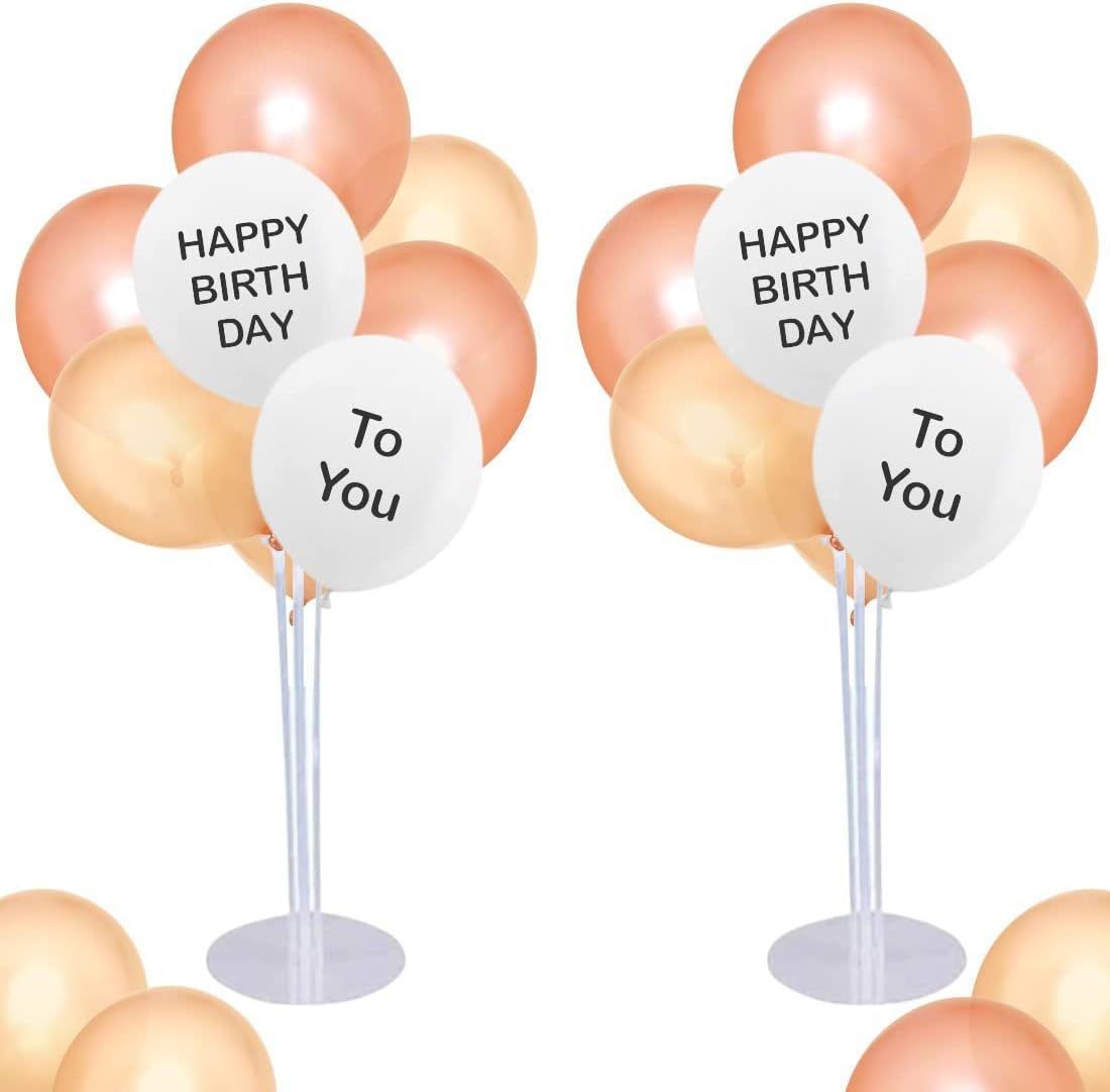 【特別セール】u003eあんずu003c 風船ホルダー 2セット バルーンスタンド Happy Birthday バルーンスティック 卓上式 結婚式 披露宴 プロポーズ 告白 卒業式 記念日 飾り 誕生日 飾り付け お祝い 6+ (