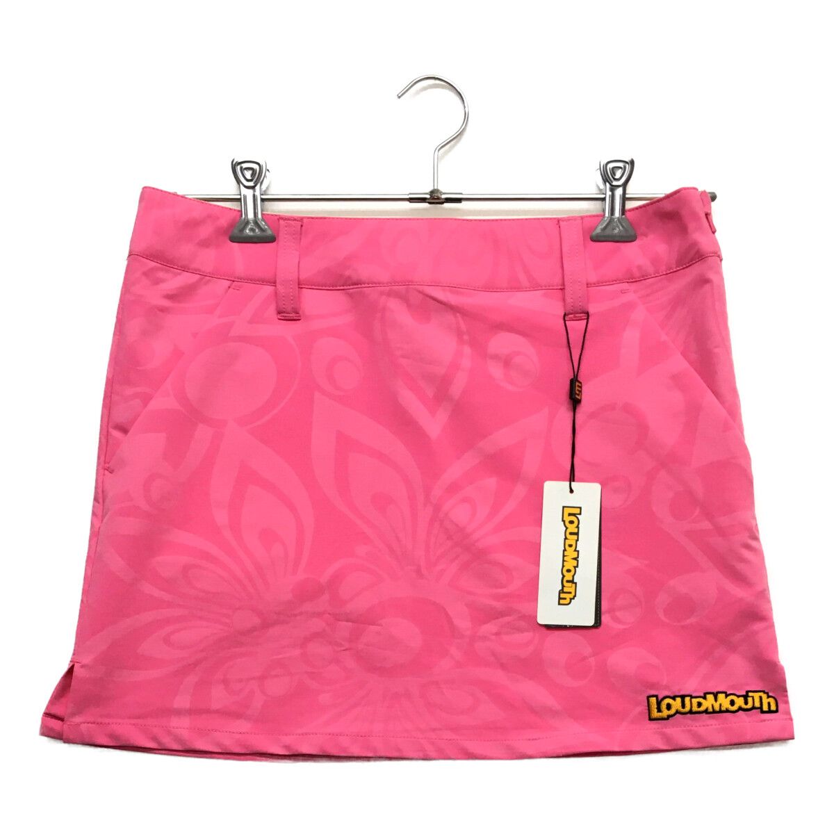 未使用品 レディース ラウドマウス LOUDMOUTH スカート L ピンク 薄手 ストレッチ シャガデリック柄