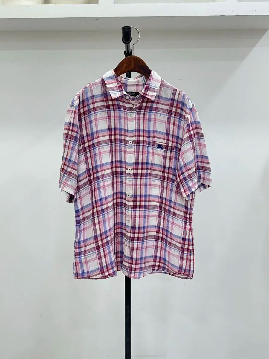 00s Burberry London ノバチェック 半袖 ボタンダウンシャツ