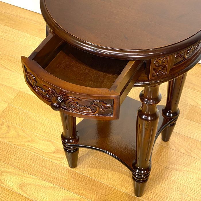 電話台 円形電話台 テーブル 花台リビング 玄関テーブル サイド  