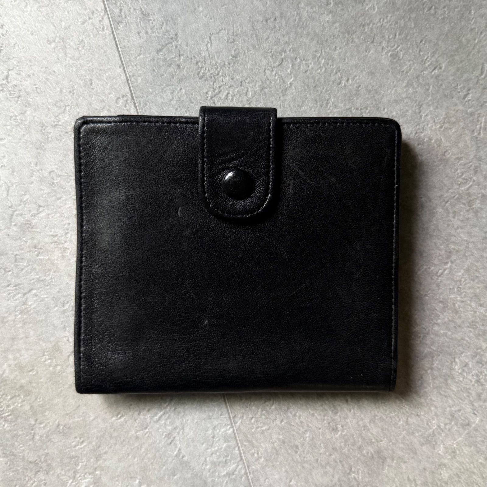 CHANEL シャネル ココ ラムレザー 二つ折り ブラック Wホック CHANEL シャネル Wホック デカココ ラムレザー 二つ折り財布