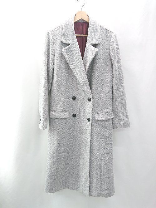 【新品タグ付】JUSGLITTY♡ダブルボタンミドルコート　ホワイト AMBIDEX Store △〇タスランタフタ ミドルコート(F クロ): iki