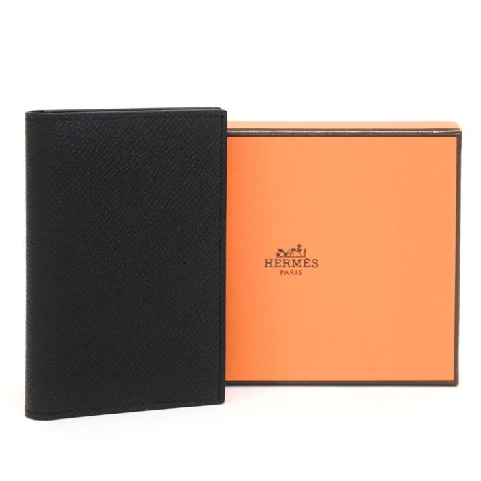 エルメス HERMES MC2 ユークリッド エプソン レザー B刻印 2025年 カードケース パスケース コンパクトウォレット 二つ折り ミニ財布 名刺入れ メンズ レディース ノワール ブラック 正規品 mbq15010