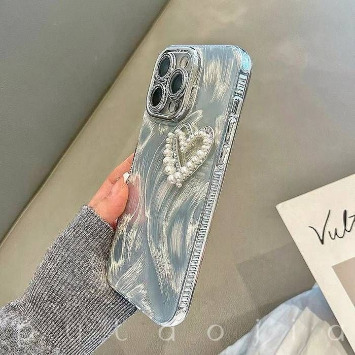 iPhoneケース iPhone16 15 14 13 12 ケース パール ハート