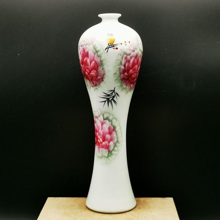 パステル蒔絵花鳥多稜梅瓶 景徳鎮 陶磁器 装飾品 現代工芸品 美術品 置物 パステル蒔絵花鳥多稜梅瓶 景徳鎮 陶磁器 装飾品 現代工芸品