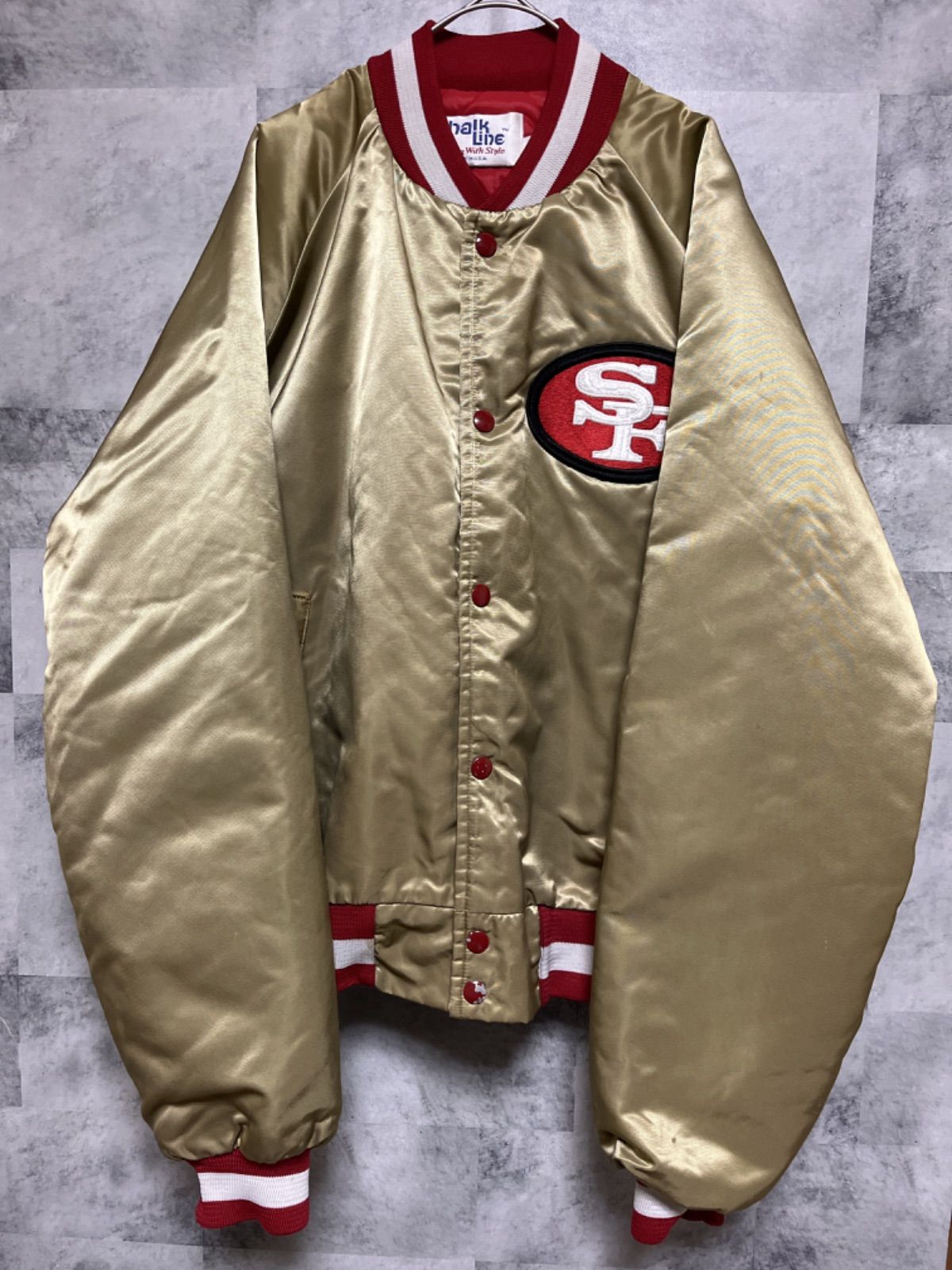 希少 USA製 90s chalk line NFL 49ers スタジャン - メルカリ
