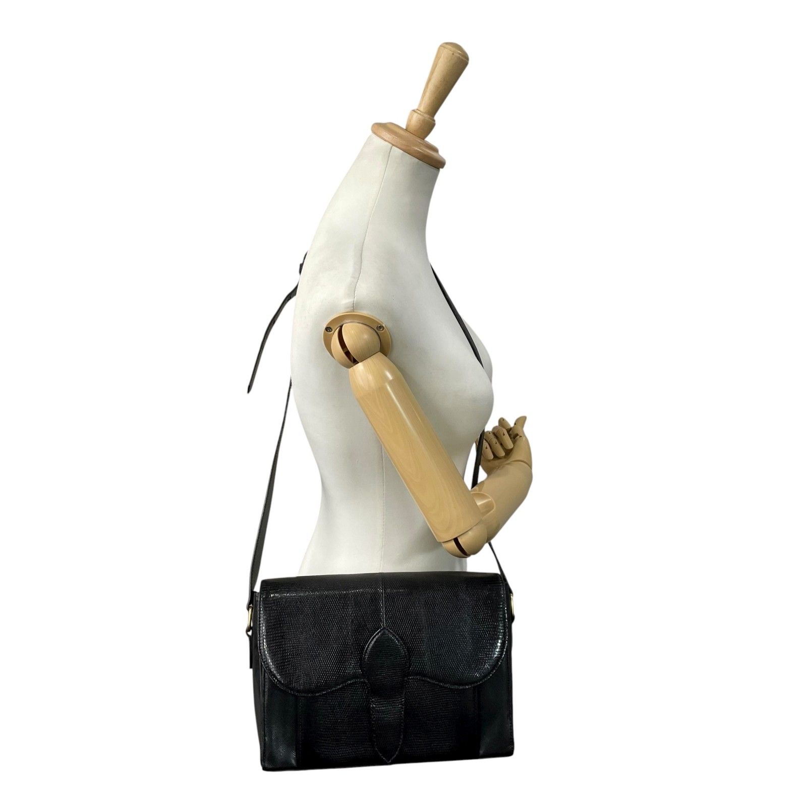 美品 イヴ サンローラン YVES SAINT LAURENT 型押し ショルダーバッグ 