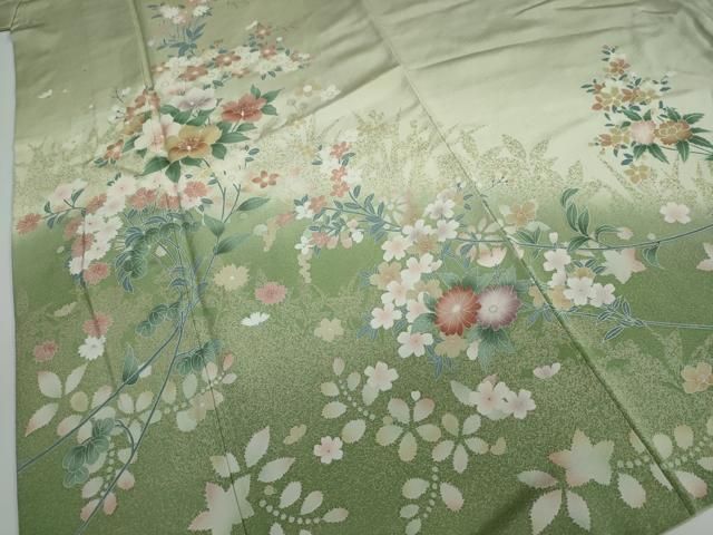 平和屋着物○訪問着 草花文 暈し染め 正絹 逸品 DAAW5427ud 平和屋