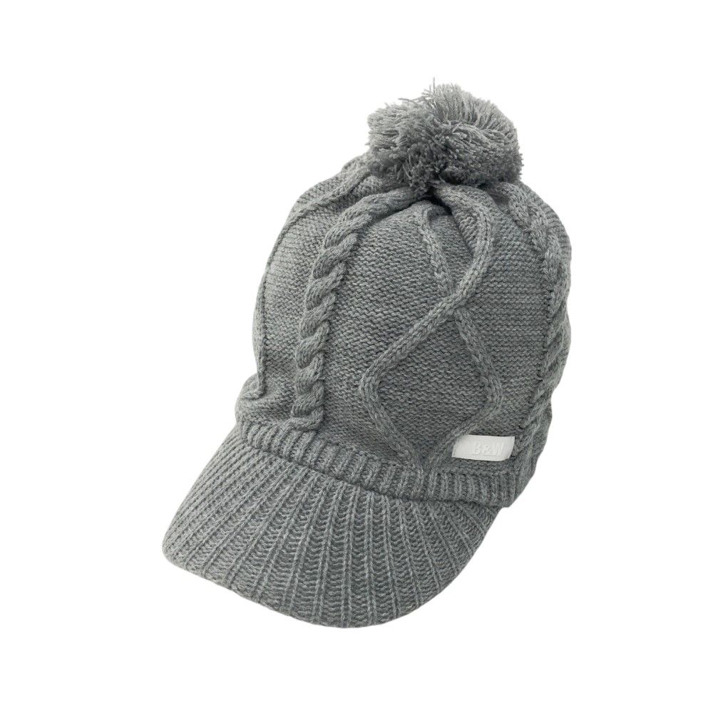 BLACKu0026WHITE ブラックアンドホワイト  ニットキャップ  グレー系 F [240101288301] ゴルフウェア ストスト