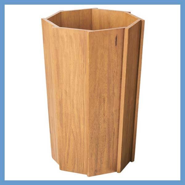 天然木 ミンディ のウッドプランターカバーＬ 八角形デザイン W42×D42×H60cm 深さ33cm No.824 ナチュラル