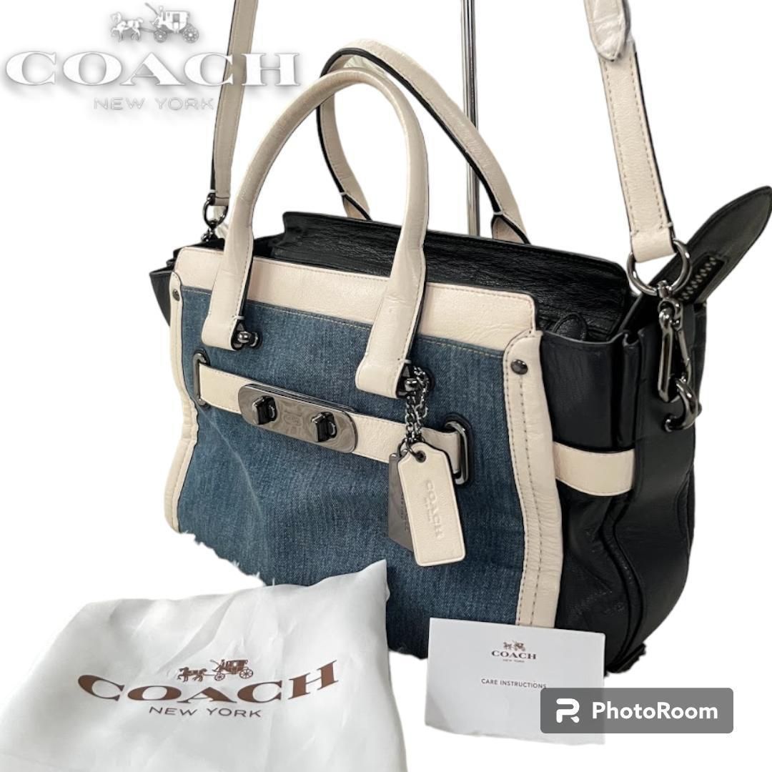 福袋 希少品☆ COACH コーチ 3way スワッガー デニム レザー ターン