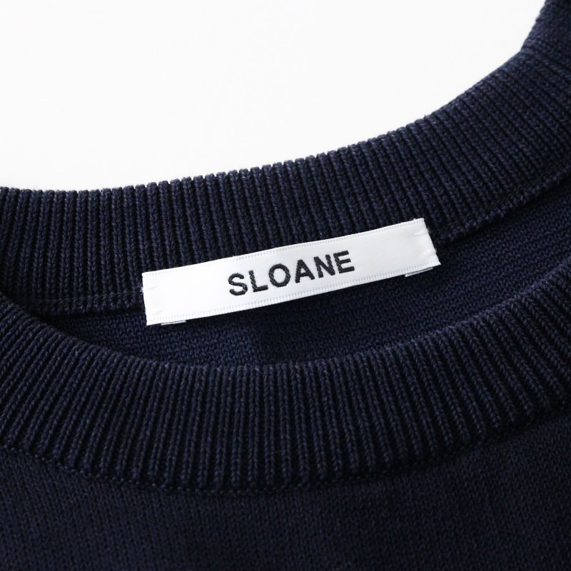 SLOANE ネイビー　半袖ニット サイズ1 スローン SLOANE コットン 半袖 ニット ワンピース 1/ネイビー
