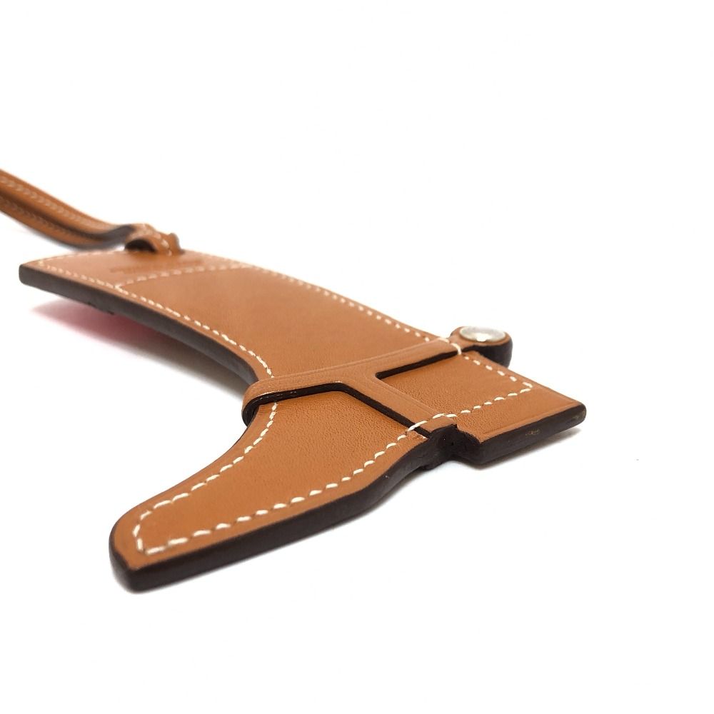 HERMES エルメス バッグチャーム パドックブーツ レザー ブラウン  