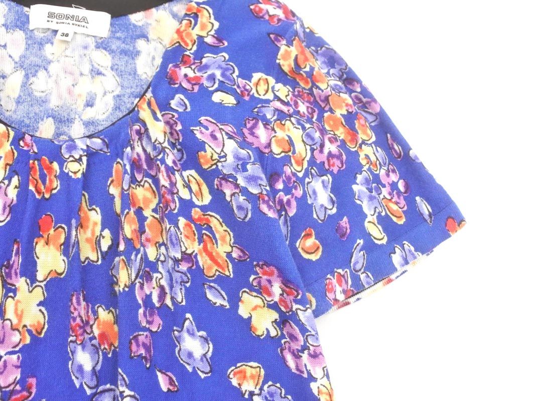 SONIA RYKIEL ソニアリキエル 花柄 ワンピース size38/青