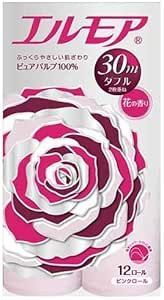カミ商事 エルモア トイレットロール ピンク ダブル 30m 花の香り 12ロール×8パック入
