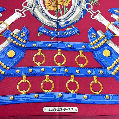 エルメス HERMES スカーフ カレ 90 シルク aux champs