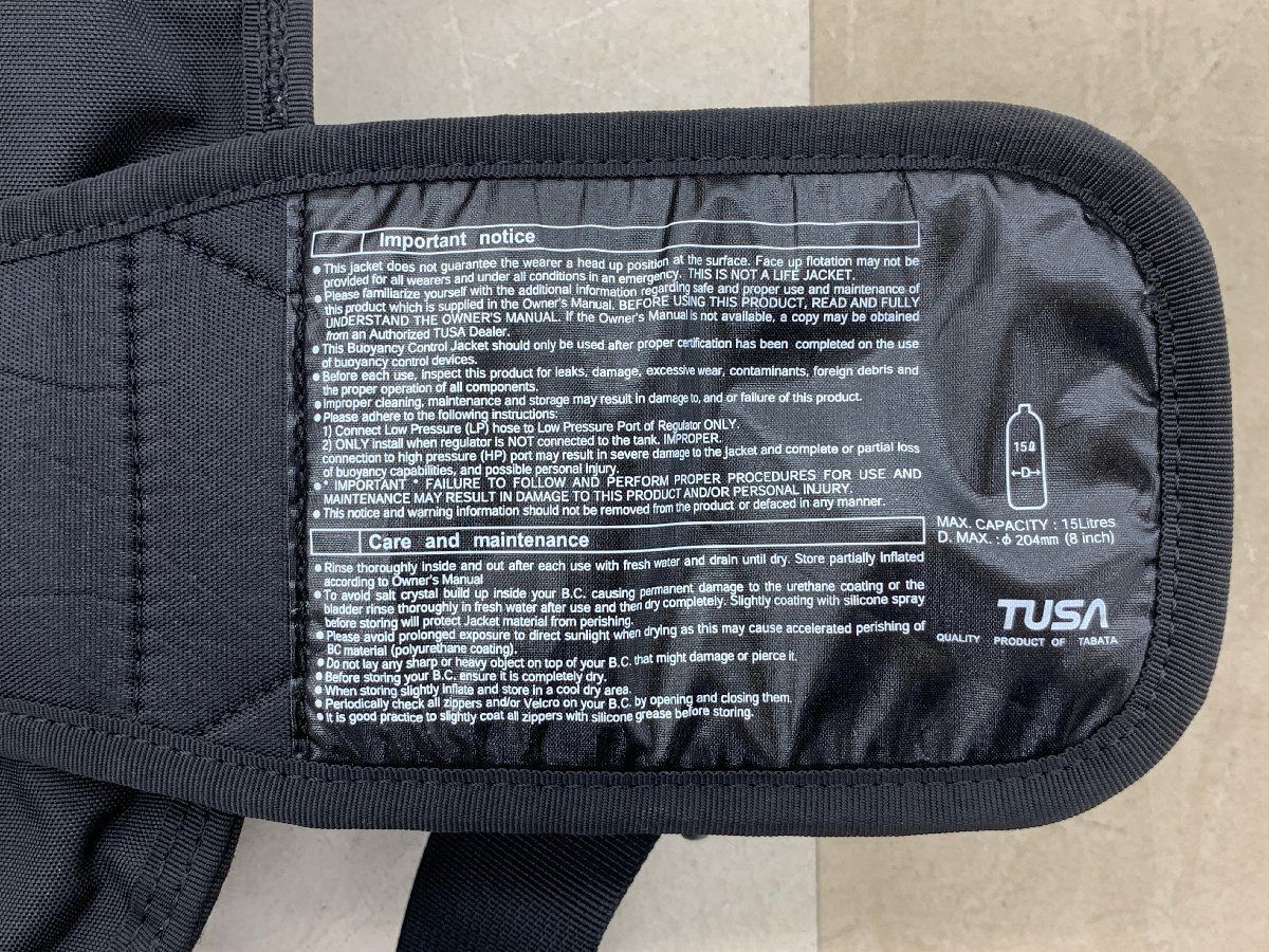 TUSA ツサ PASSAGE パッセージ BCジャケット BCJ-1650S ブラック 