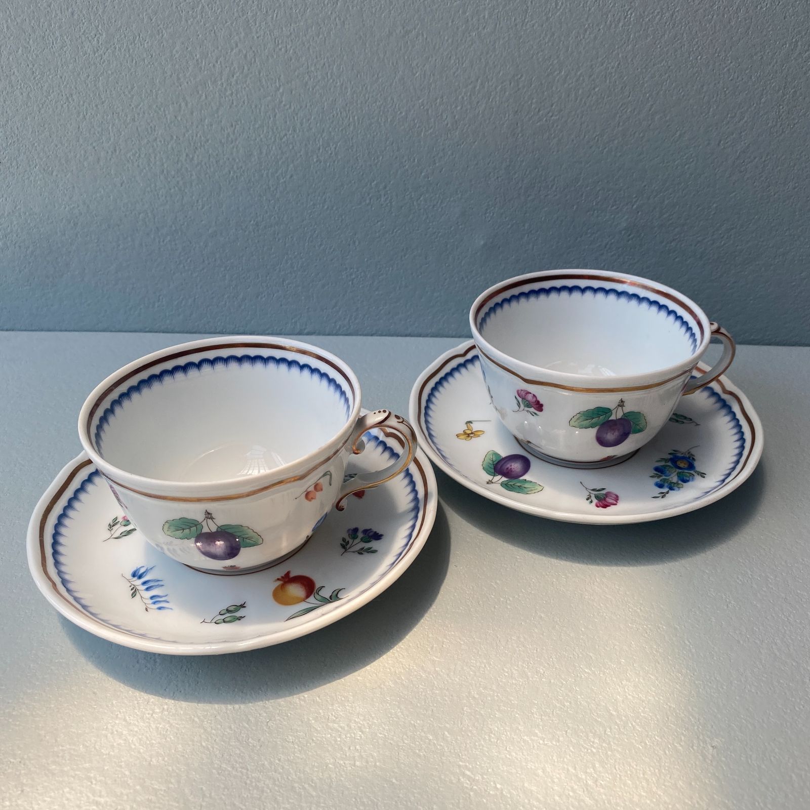 リチャードジノリ イタリアンフルーツ カップ＆ソーサー 2客セット