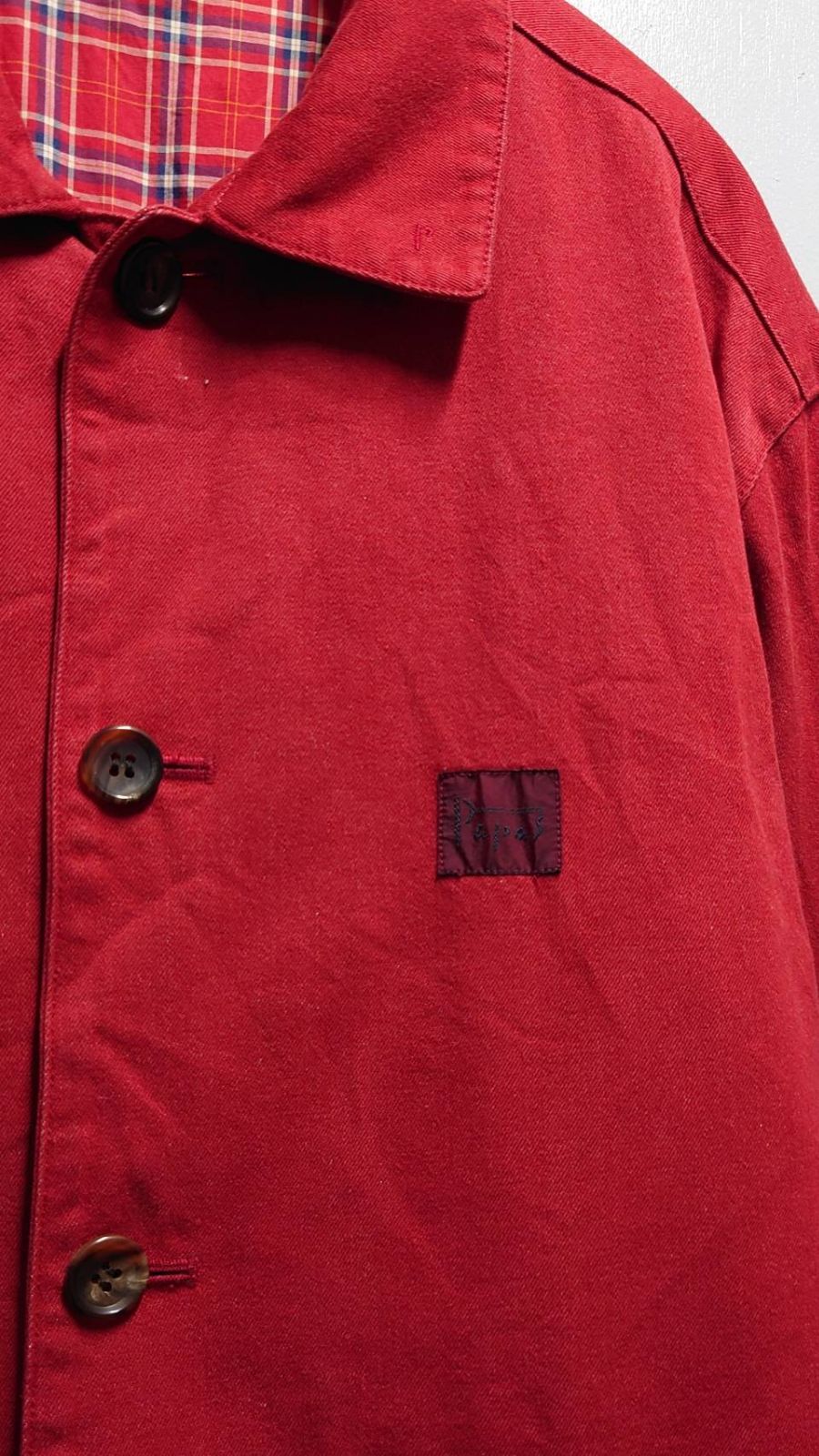 Papas / ウール裏地チェック/カバーオール/M/コットン/GRY/D0444FJM041 Papas 裏地チェック コットンツイル カバーオール S - メルカリ