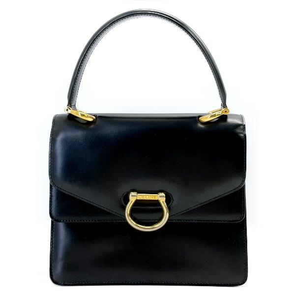 CELINE ロゴ金具 ダブルフラップ トップハンドル ヴィンテージ