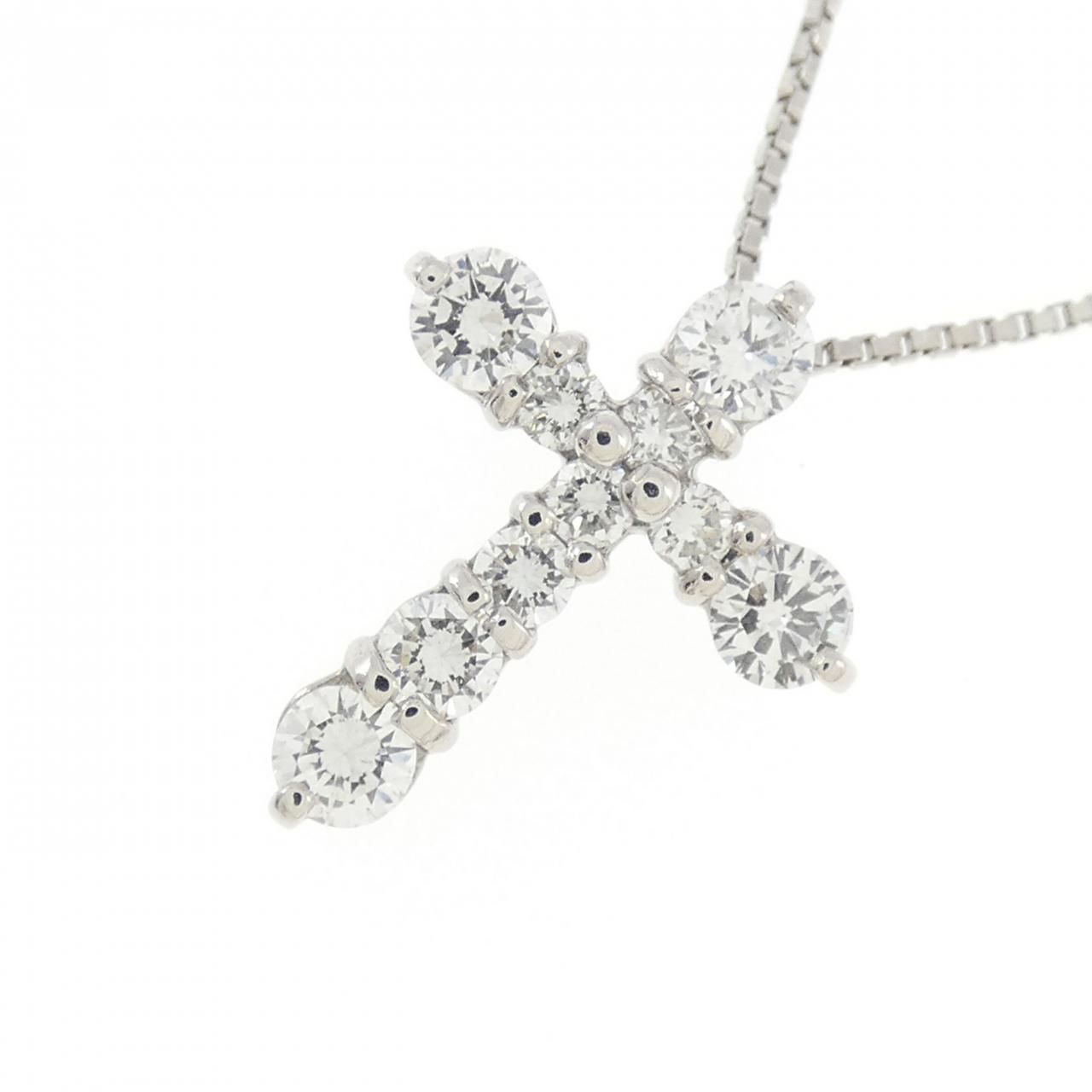 PT900/PT850 クロス ダイヤモンド ネックレス 0.52CT - メルカリ