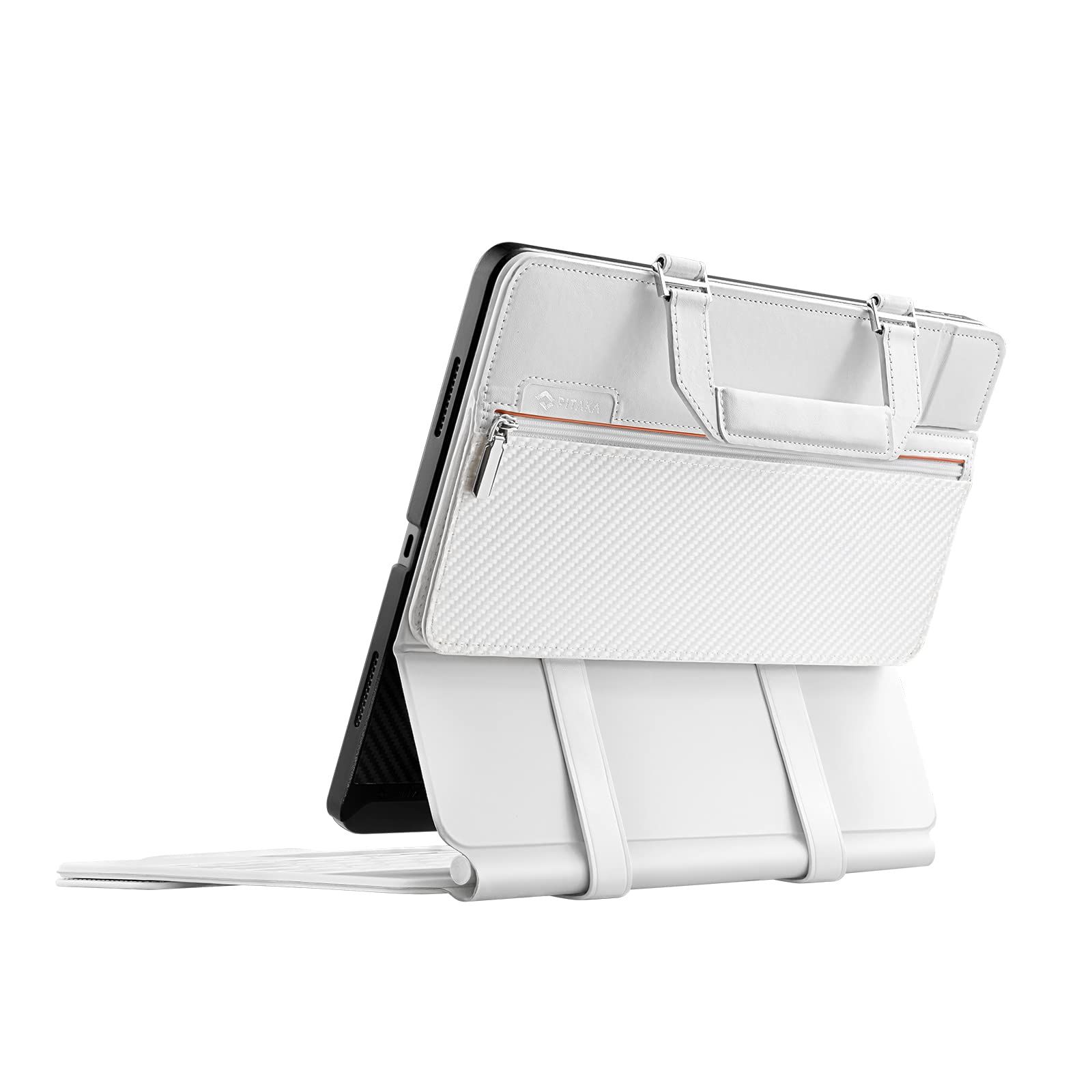 11インチ-iPad Air 10.9インチとMagic Pro Keyboard FlipBook iPad Case 持ち運び便利 タブレットケース 収納機能付き タブレットカバー PITAKA 白い