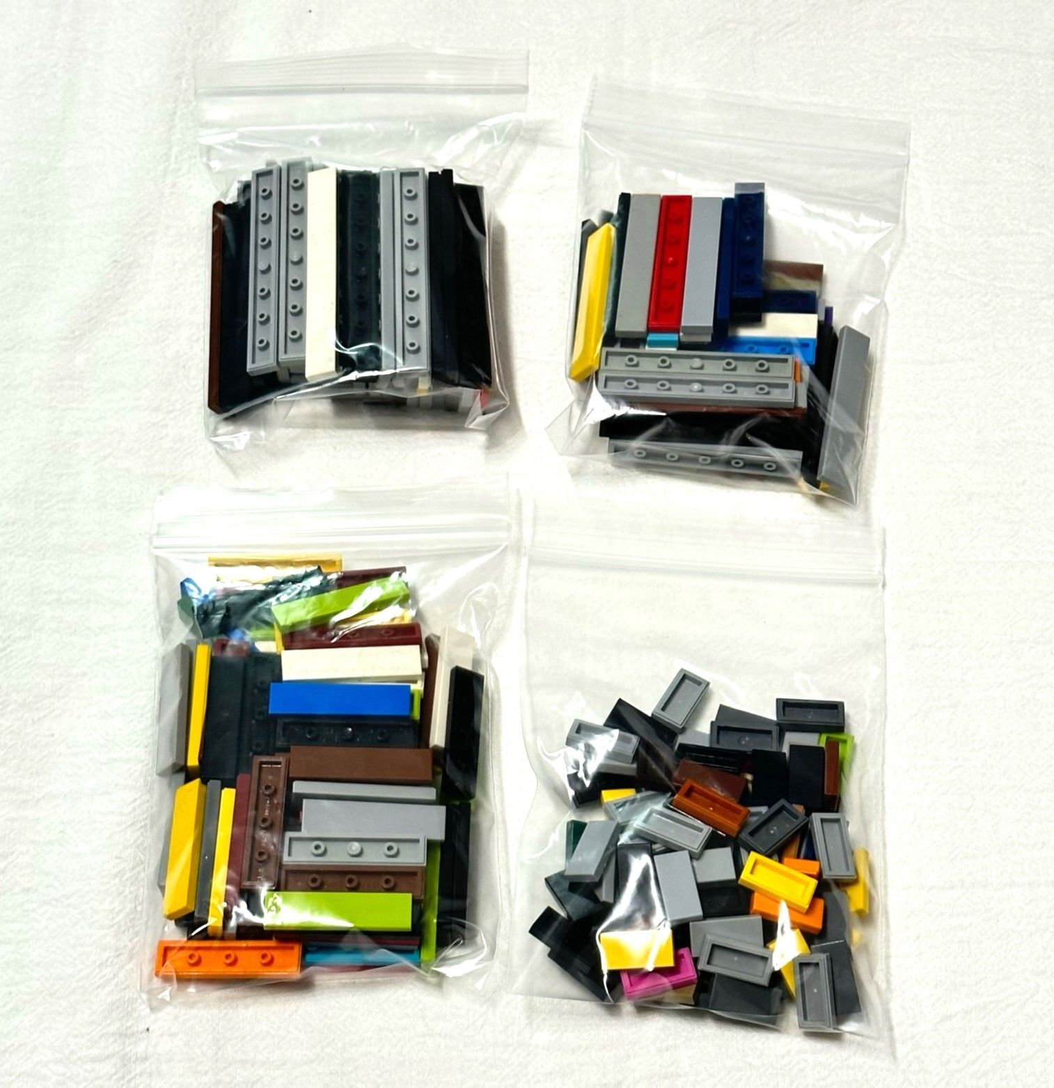 LEGO レゴ 中古 パーツ タイル 1x2 1x4 1x6 1x8 4種類 まとめ 大量