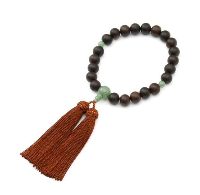 素引黒檀 素引22玉 印度翡翠 正松房 男性用 数珠 jumt-107