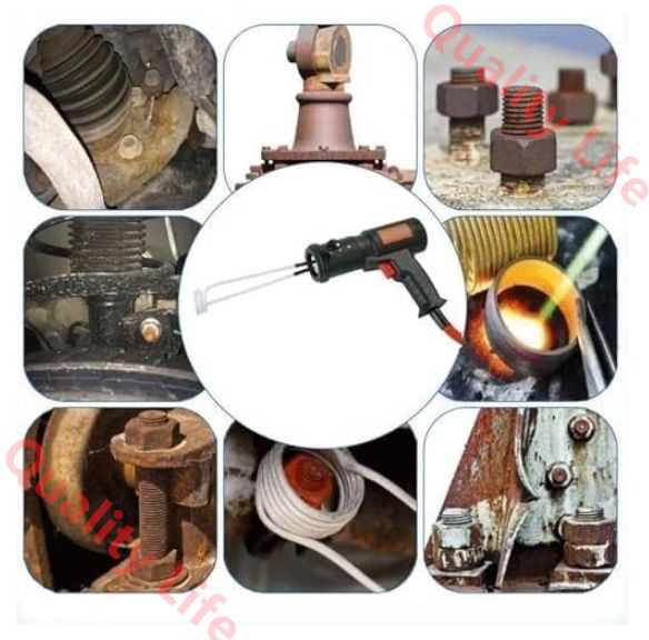 ミニ磁気誘導加熱器キット 錆びたボルトリムーバー 手持ち式電磁誘導ヒーター 1500Wフレームレス錆びたボルト加熱除去ツール 安全にナット ボルト ベアリングを取り外すことができます