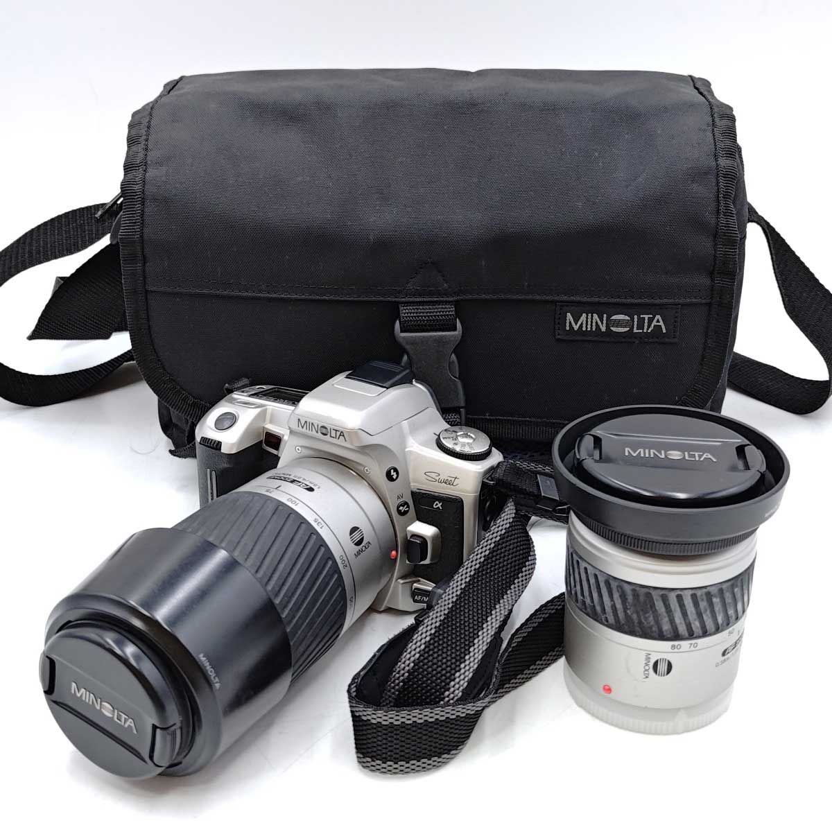 ミノルタ フィルム一眼レフカメラα-303si と AF75-300mm ミノルタ 一眼