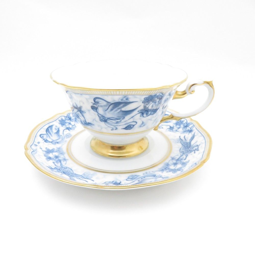 美品 OKURA 大倉陶園 呉須シルクロード カップ＆ソーサー ティー