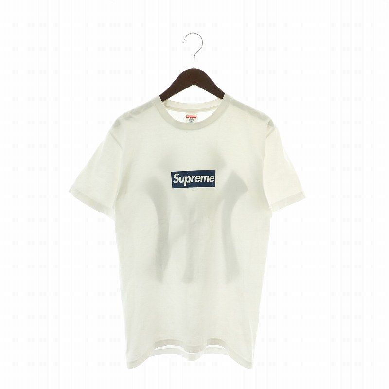 シュプリーム SUPREME × ニューヨークヤンキース New York Yankees Box Logo Tee Tシャツ カットソー 半袖 クルーネック ボックスロゴ プリント M 白 ホワイト /XZ GY27