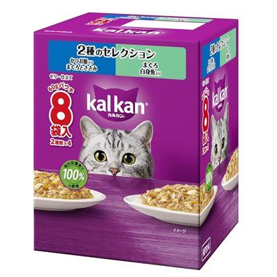 同梱不可 10個セット マースジャパン カルカンパウチ 2種のセレクション かつお節入りまぐろとささみ まぐろ白身魚入り 60g×8