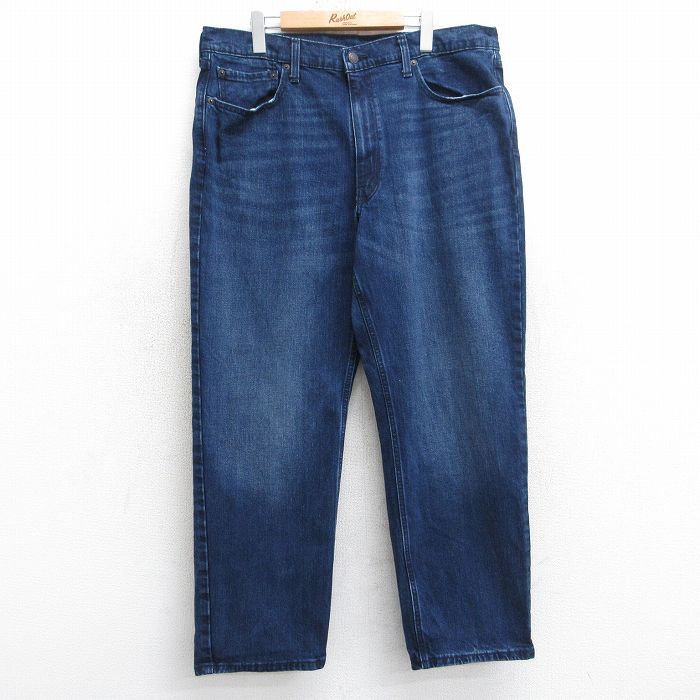 W38/古着 ジーンズ Levis リーバイス 550 メンズ ヒゲ 濃紺