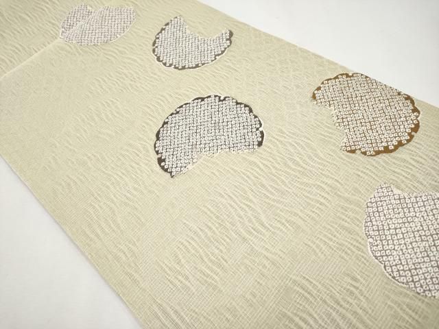 平和屋本店□極上 両面 六通柄袋帯 島花織 幻想雪輪文 逸品 未使用