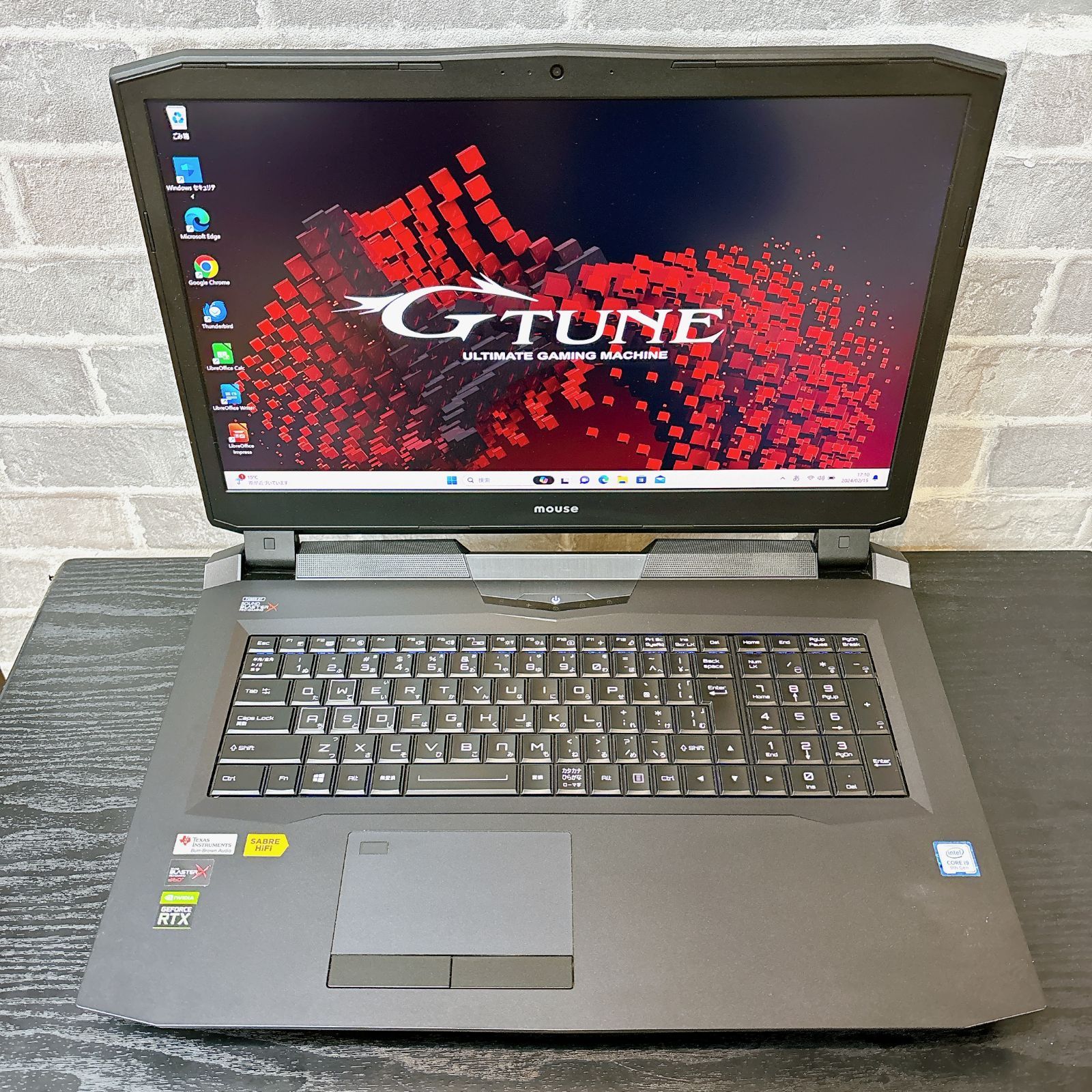 最強ゲーミングノートpc mousecomputer DAIV-NG7700U2 Core i9 9900K 