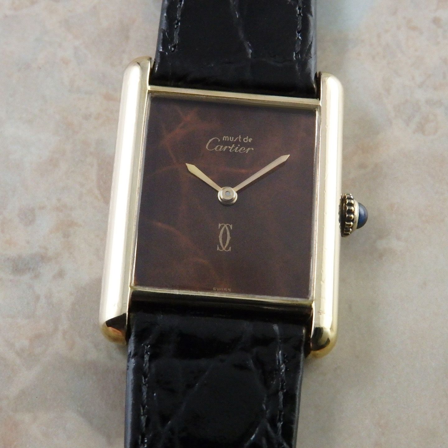 カルティエ タンク ヴィンテージ LM 希少 マホガニー 手巻き Cartier 