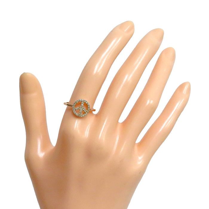 リング・指輪 ピースマーク 平和の象徴 K18PG ダイヤモンド - 真子質店