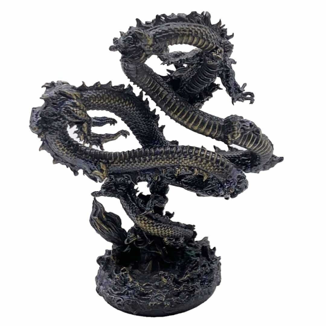 黒龍 龍 ブラックドラゴン 浮遊龍 金属 10cm 龍の置物 おしゃれ 辰 辰