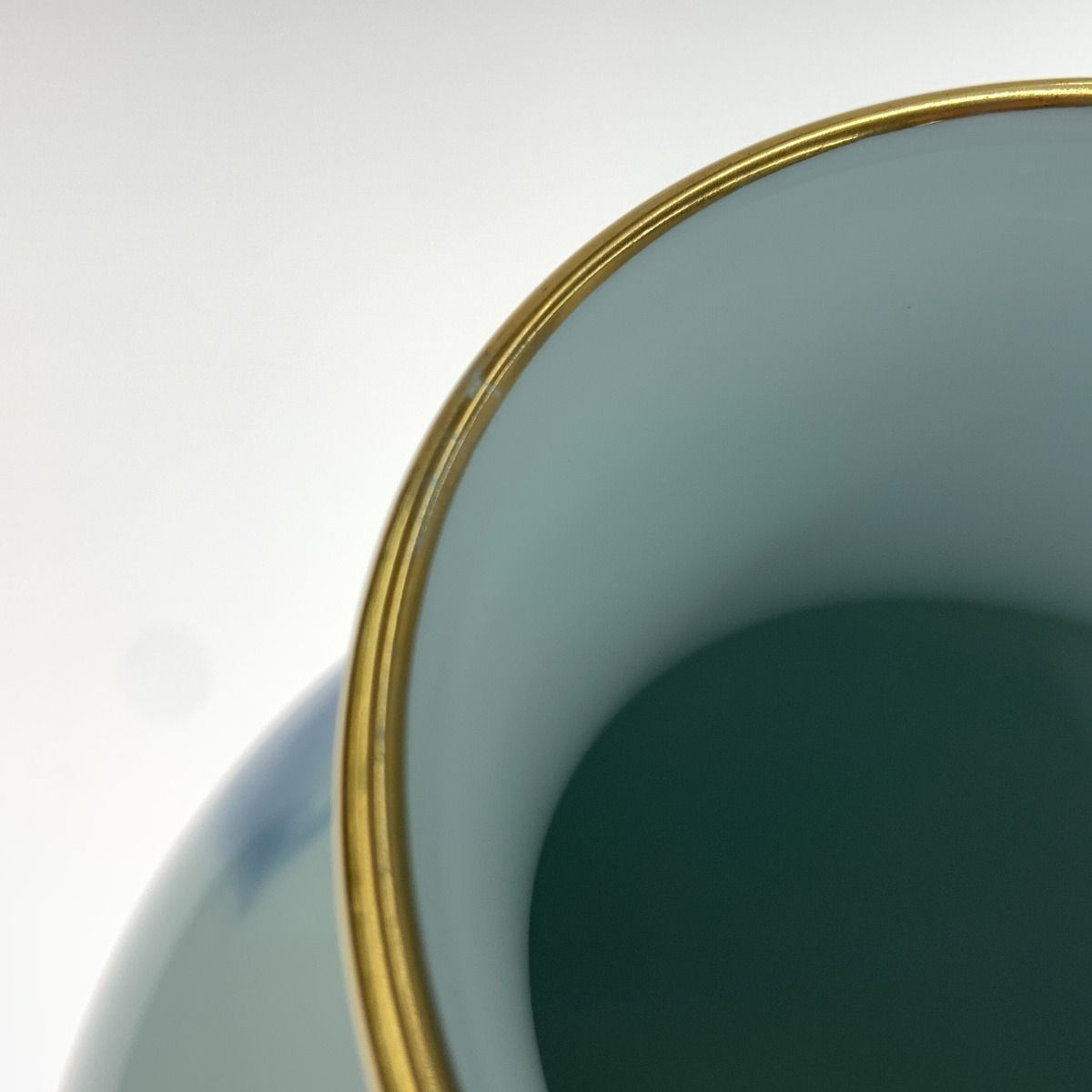 〇〇大倉陶園 OKURA 花瓶 花器 花入れ ブルーローズ トップ 薔薇 金彩