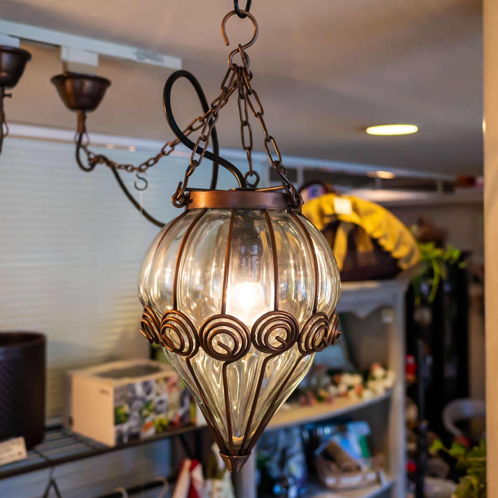 真鍮ゴールド6灯 ペンダントライト ガラス LED付 海外北欧モダン照明