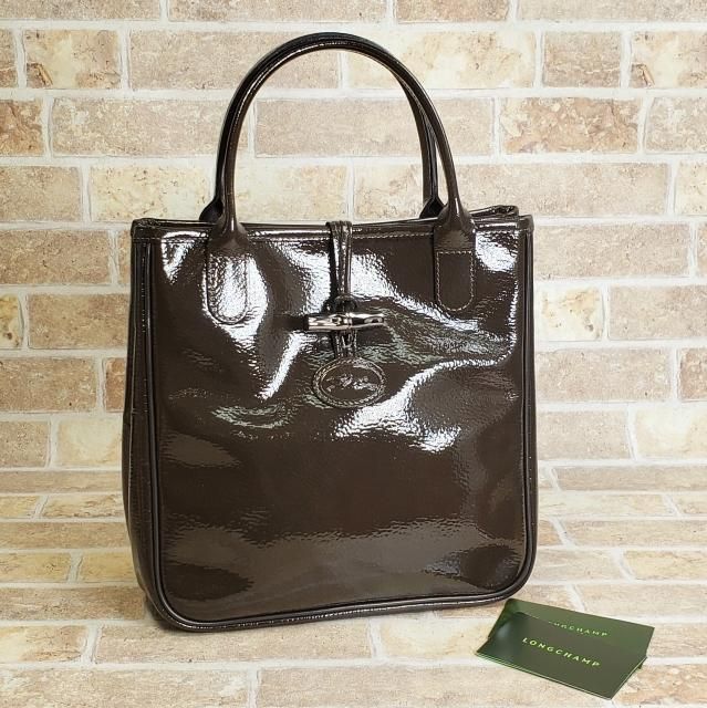 美品 ロンシャン LONGCHAMP ☆ ル ロゾ エナメルレザー ハンドバッグ 