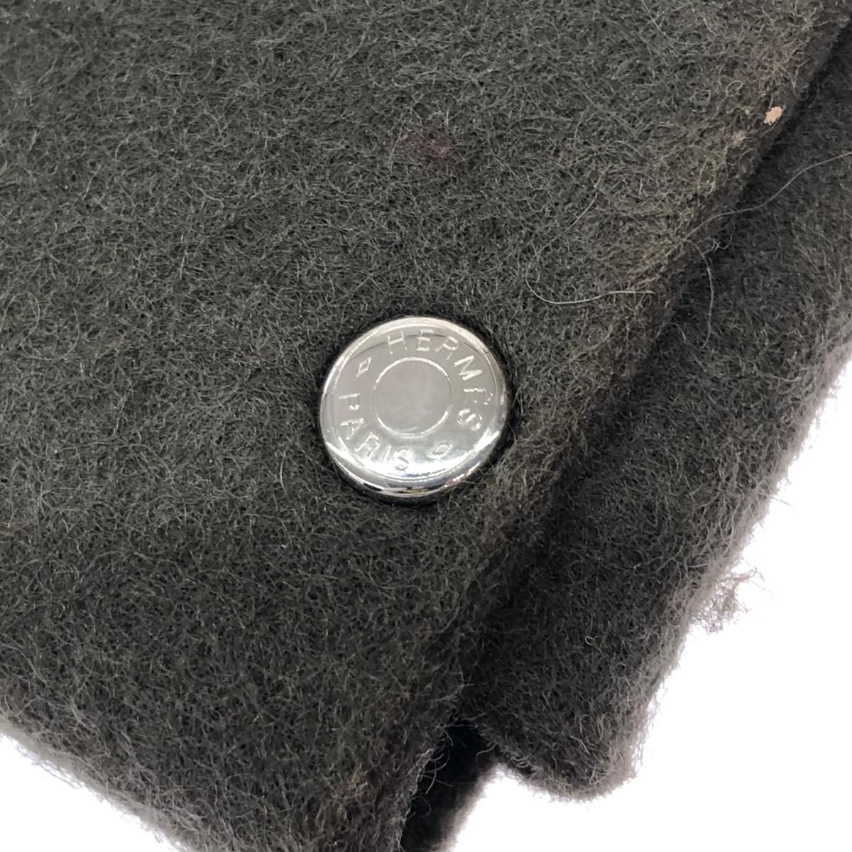 HERMES エルメス 最新 エテュイカルトGM ポーチ フェルト グレー ユニ